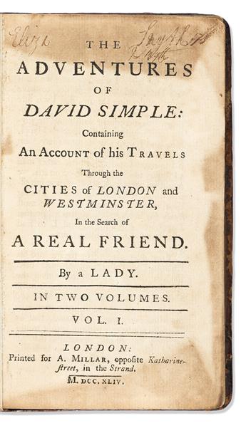 Fielding, Sarah (1710-1768) The Adventures of David Simple: Containing an Account of his Travels through the Cities of London and Westm